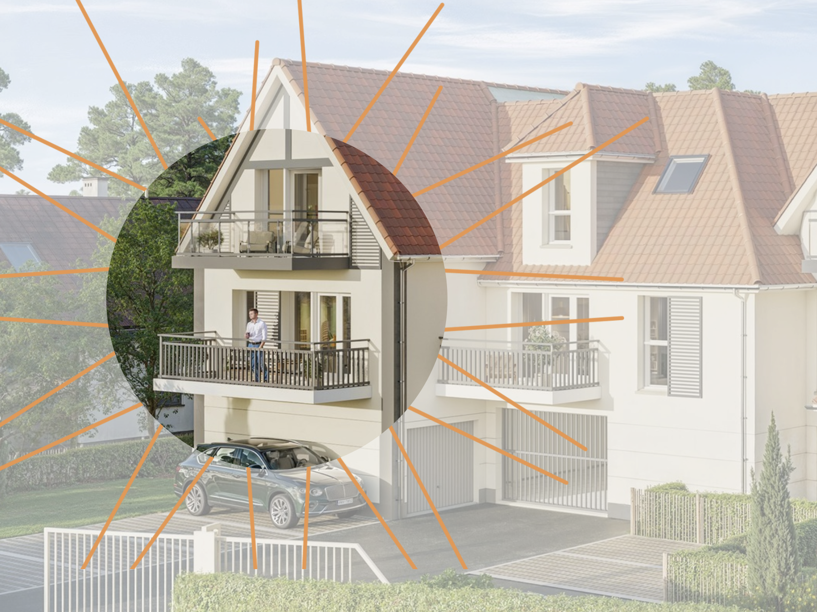 programme immobilier stella plage rosalie balcon zoom